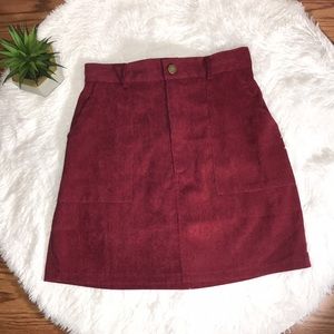 Maroon Corduroy Skirt Size Medium